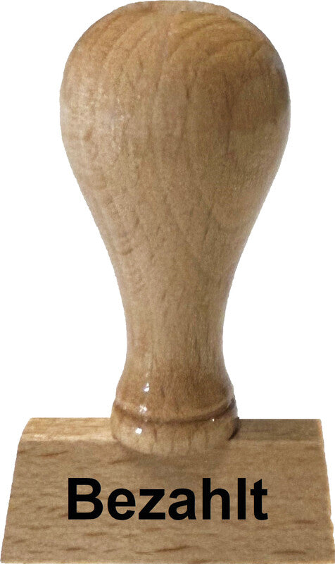 Glatz Motivstempel – Motiv: Bezahlt, Holz, 30 × 6 mm, Deutsch, ohne Kissen