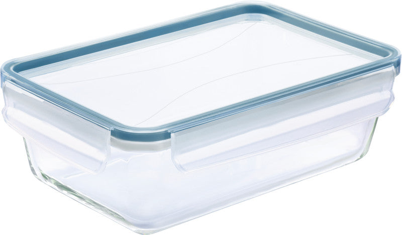 Rotho Glasbehälter Clic & Lock – 1,3 l – eckig – 24 × 7,8 × 16,5 cm – Borosilikatglas – transparent