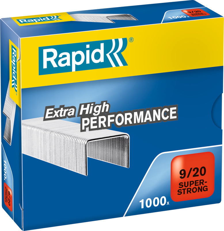 Rapid Heftklammern 9/20 – für Rapid HD170, HD210 – Metall, silber – 1000 Stk.