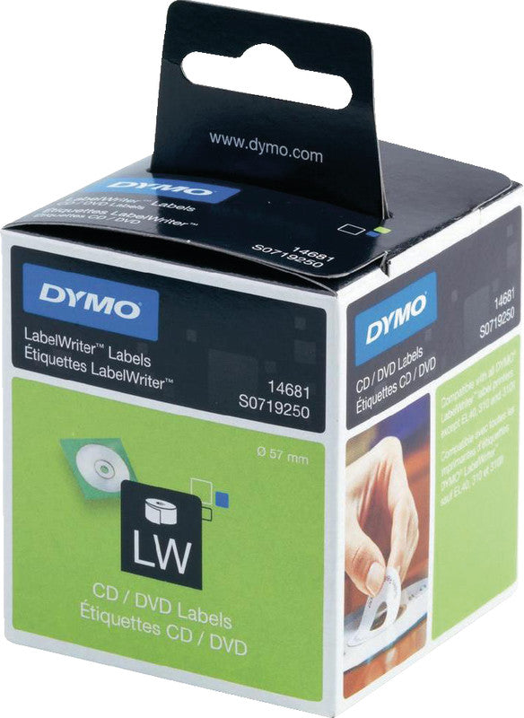 DYMO CD-/DVD-Etiketten, Ø 57 mm, weiss, für Label Writer 320, Turbo 330 und andere