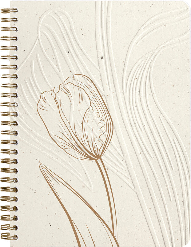Clairefontaine Spiralheft A5, punktkariert, Spiralbindung, Softcover, 74 Blatt, 90 g/m² – beige