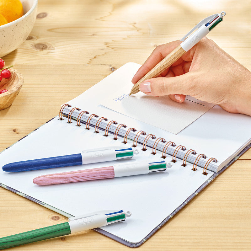 BIC Vierfarbenkugelschreiber – natur, Kunststoff