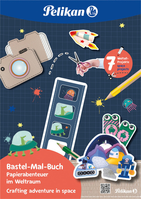 Pelikan Bastelbuch – Thema Weltall, Softcover, 32 Seiten, Englisch