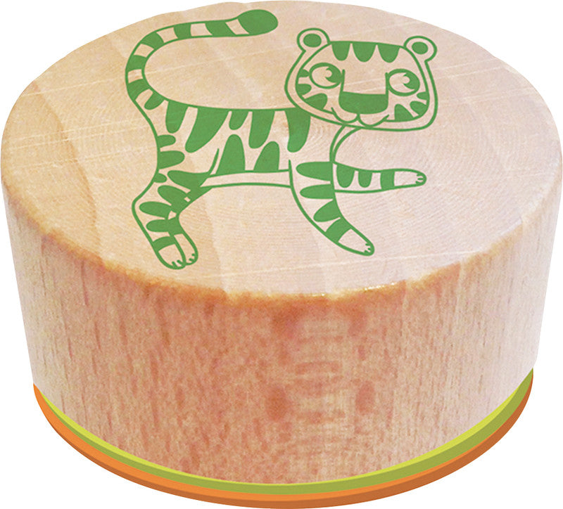 Aladine kids Aladine – Bambino Motivstempel-Set – Safari, 8 Motive, Ø 40 mm, Schwarzes Stempelkissen