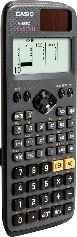 Casio Taschenrechner FX-85EX – 10+2-stellig, 2-zeiliges LCD, Rundung, Solar, 77×166×11 mm