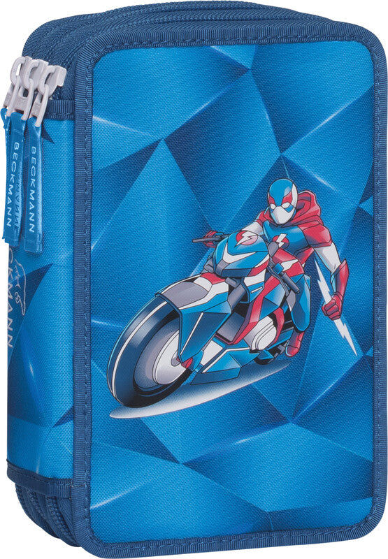 Beckmann Classic 1st Etui Triple, gefüllt, 27-teilig – Blue Lightning – Kunststoff – 13 × 20,5 × 7 cm