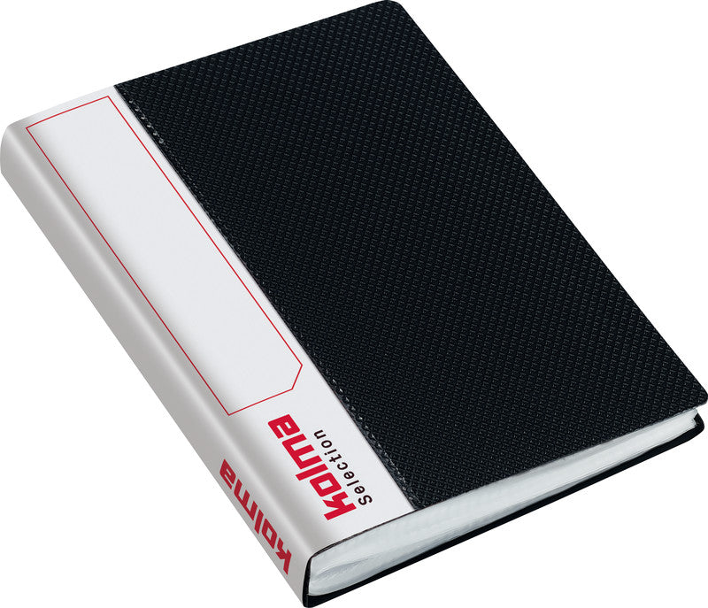 Kolma Sichtbuch Selection – 20 Sichttaschen, A4, glatt, glänzend, schwarz, Kunststoff