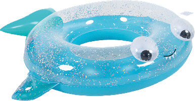 Sun club Schwimmring – Glitzer-Hai – 89 × 79 cm – ab 9 Jahren – PVC – mehrfarbig