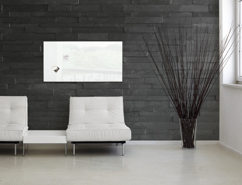 Sigel Whiteboard – 130 × 55 cm, Glas, magnetisch, Wandmontage, inkl. SuperDym Magnetwürfel, Montagesatz