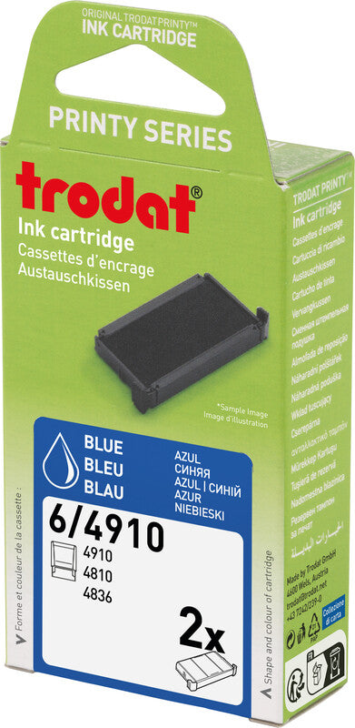 Trodat Ersatzkissen – getränkt, Kunststoff, blau, für Modelle 4836, 4910