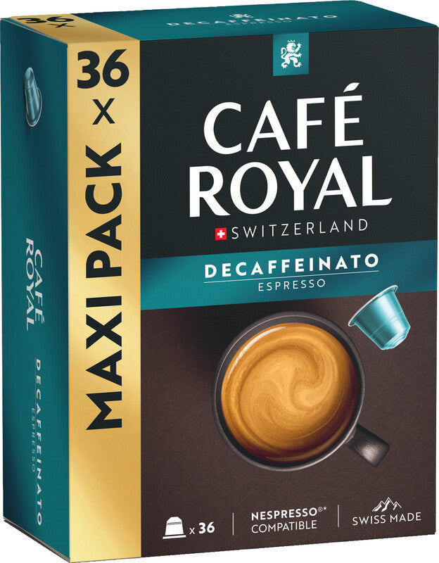 Café Royal Espresso Decaffeinato Kaffeekapseln – für Nespresso – Intensität 5 – 36 Kapseln