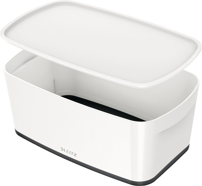 Leitz Aufbewahrungsbox MyBox – ABS-Kunststoff, Weiss/Schwarz, 31,8 × 12,8 × 19,1 cm