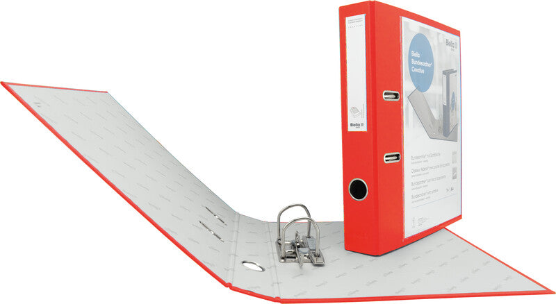 Biella Ordner Creative – A4 hoch – 2-Ring Hebelmechanik, Rücken 40 mm – Rot, Karton, mit Sichttasche, FSC
