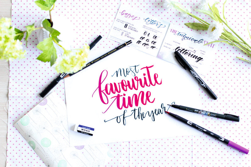 Tombow Filzstifte ABT Dual Brush Pen, auswaschbar, 6 Farben