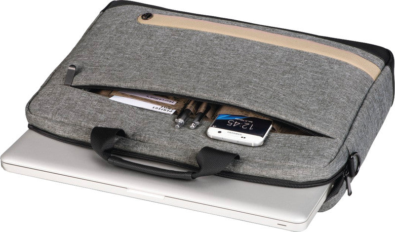 Hama Terra Notebook-Tasche – 8 l, wasserabweisend, Aufsteckfunktion, recyceltes PET (rPET), grau
