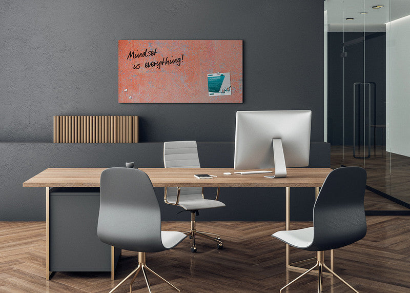 Sigel Whiteboard – 91 × 46 cm, Glas, magnetisch, Wandmontage, inkl. Montagesatz, Magnete