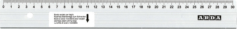 ARDA Wandtafel-Lineal 60 cm – Aluminium, Silber, mit Stahl-Schneidekante, rutschfest