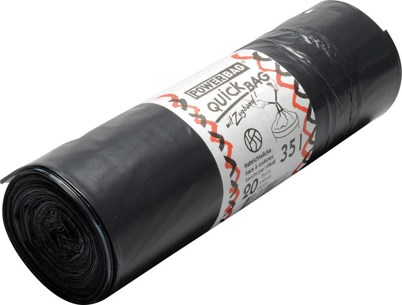 Noname Quickbag OKS – Abfallsack – 35 L, 49 µm, Kunststofffolie, schwarz, recyclingfähig – 20 Stück