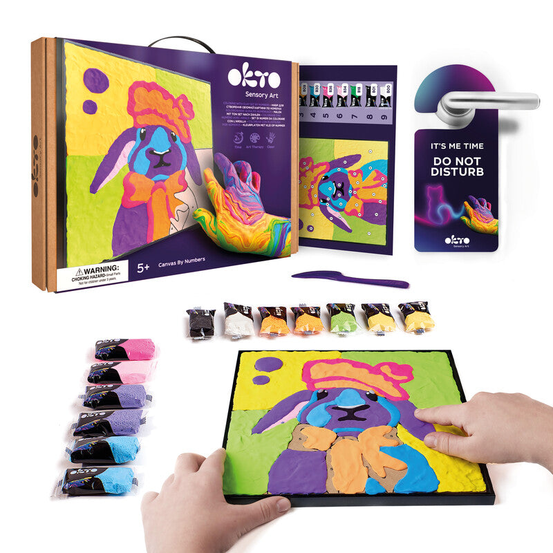 Okto Sensory Art – Modelliermasse-Set Bunny – ab 5 Jahren – 14 Modelliermassen – 290 × 290 mm