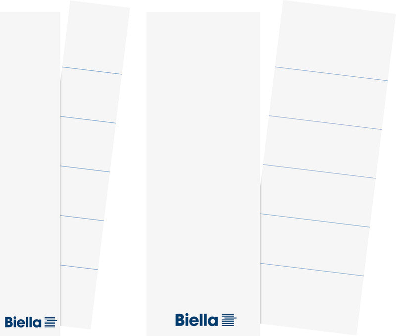 Biella Schuletiketten – für Rückenbreite 4 cm – 27×145 mm, 25 Stk, Karton, nicht klebend