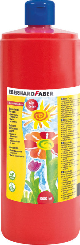 Eberhard Faber Gouache – Hellgeraniumrot, 1000 ml, für Papier & Karton & Holz