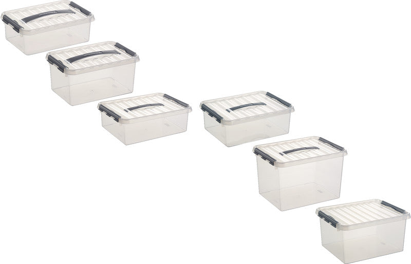 Helit Aufbewahrungsbox the q-line – Kunststoff, transparent, 11,8 × 3,0 × 7,7 cm