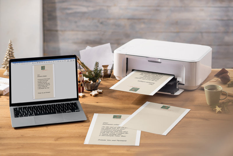 Sigel Motivpapier – A4, 90 g/m², Motiv Weihnachten mit Äpfeln – für Inkjet/Laser/Kopierer – FSC – 100 Blatt