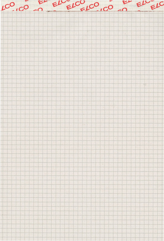 Elco Notizblock A5, kariert, Klammerheftung, 100 Blatt, perforiert, 65 g/m² – grau