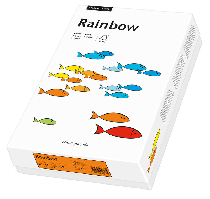 Rainbow Kopierpapier – A4, 120 g/m², intensivorange – für Inkjet/Laser/Kopierer – FSC – 250 Blatt
