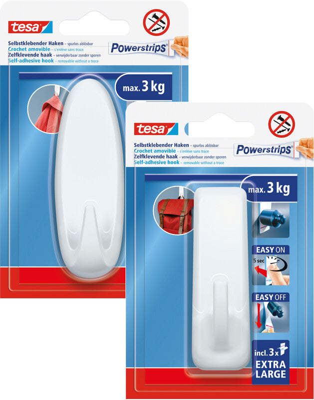 TESA Kleiderbügel – Kunststoff, weiss, 2,9 × 10,5 × 3,9 cm – 1er-Pack