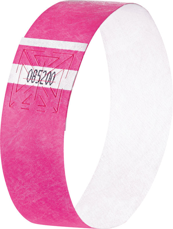 Sigel Event-Armband – 25 × 255 mm, neonpink, Kunststoff, fortlaufend nummeriert – 120 Stk