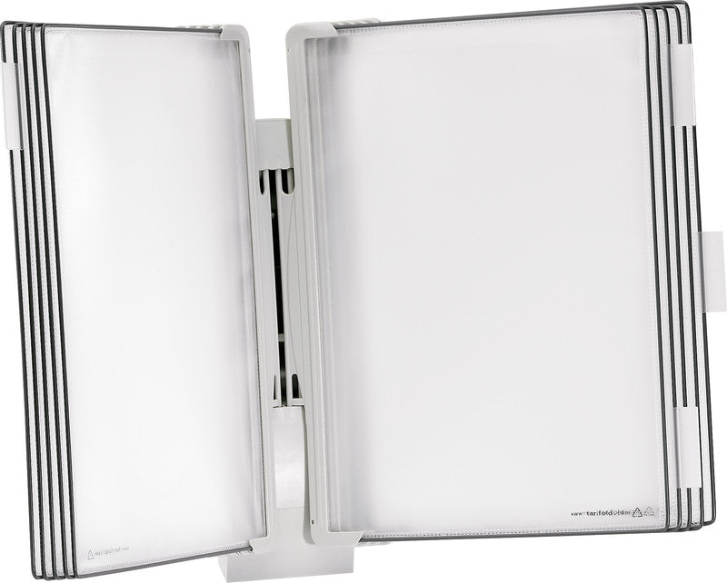 Djois Tarifold Sichttafelsystem Wandelement – 265 × 100 mm, hellgrau, für A4, 10er-Pack