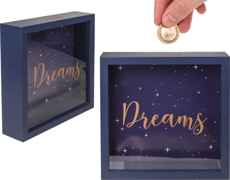 Out oft the blue Out of the Blue Spardose Dreams, MDF, dunkelblau, 20 × 20 × 5 cm