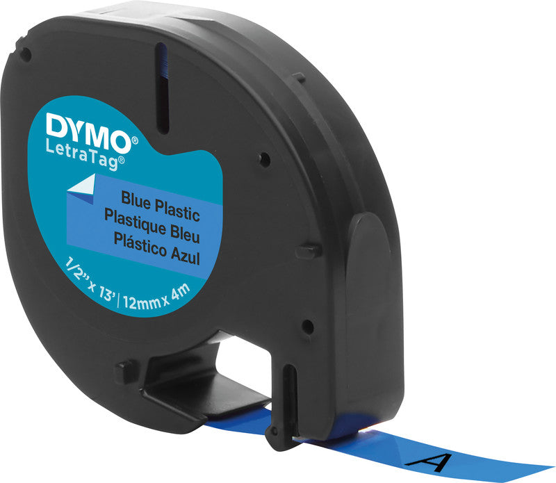 DYMO Schriftband – 12 mm × 4 m, blau, schwarz