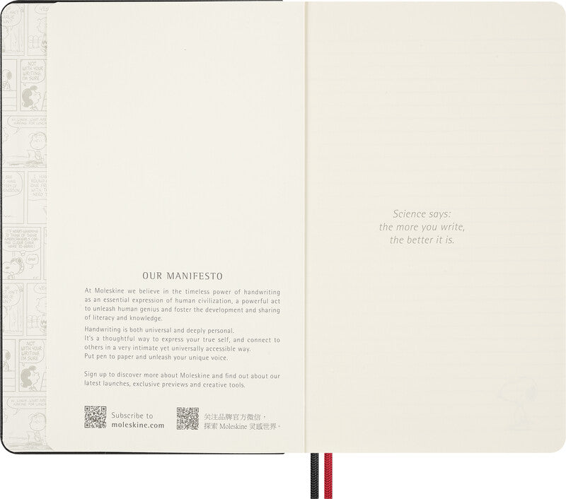 Moleskine Notizbuch Limited Edition PEANUTS, 130 × 210 mm, liniert, Leimbindung, 176 Seiten – blau