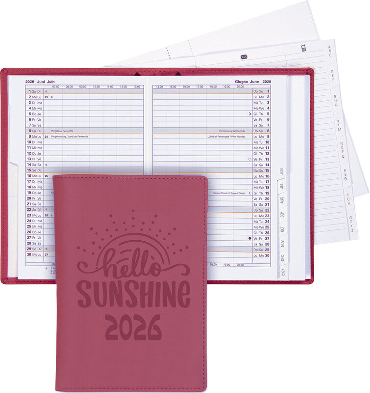 Biella Istanbul Agenda – 1 Monat/2 Seiten, geheftet, 10,6 × 15,3 cm, 15 Monate Okt–Dez, 2026, Pink, FSC