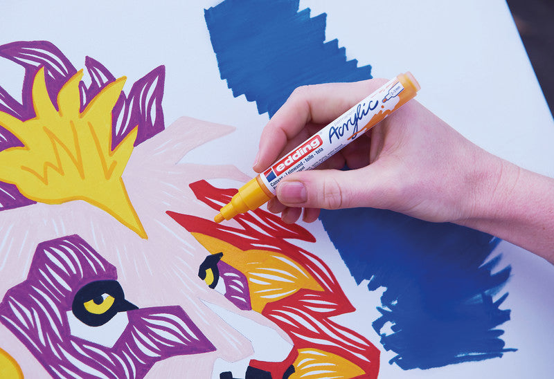 Edding Acrylmarker für dunkles Papier – Verkehrsgelb