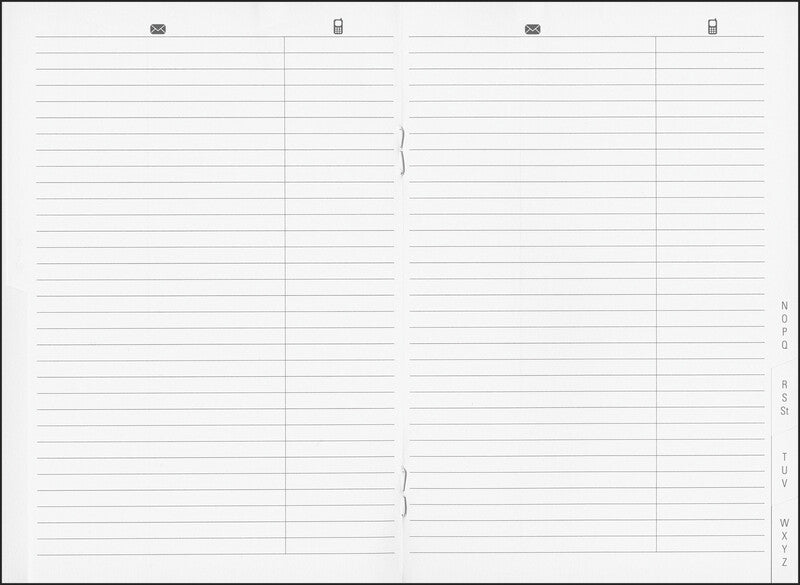 Biella Adressenregister Kalender-Einlage – geheftet, 10,6 × 15,3 cm, undatiert, PEFC