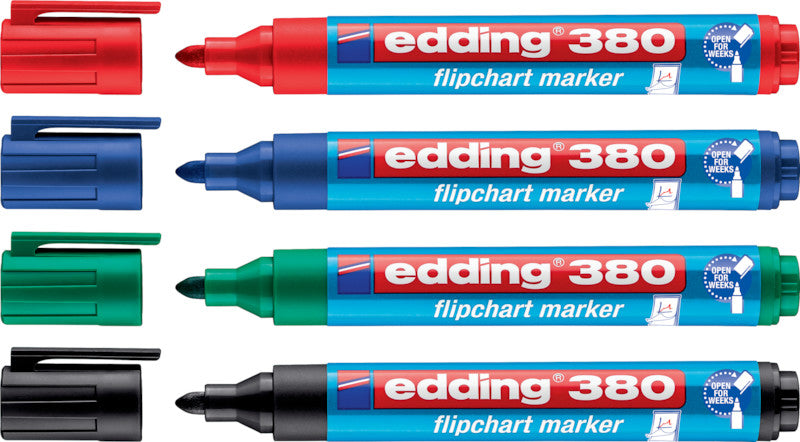 Edding Flipchart-Marker 380 – Rundspitze 1-5 mm – Rot – Nachfüllbar