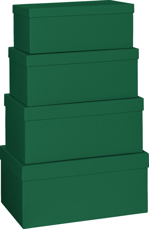Stewo Geschenkbox – Strukturprägung, Dunkelgrün – 4-teilig – 300–360 × 125–170 × 170–230 mm
