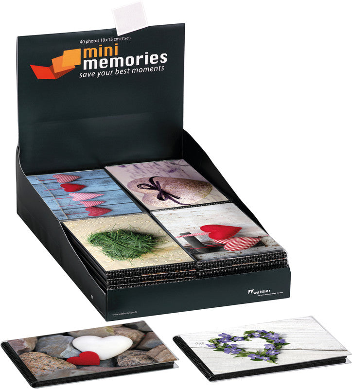 Walther Mini Memories Einsteckalbum – für 100 × 150 mm, 40 Fotos, austauschbares Covermotiv, Kunststoff