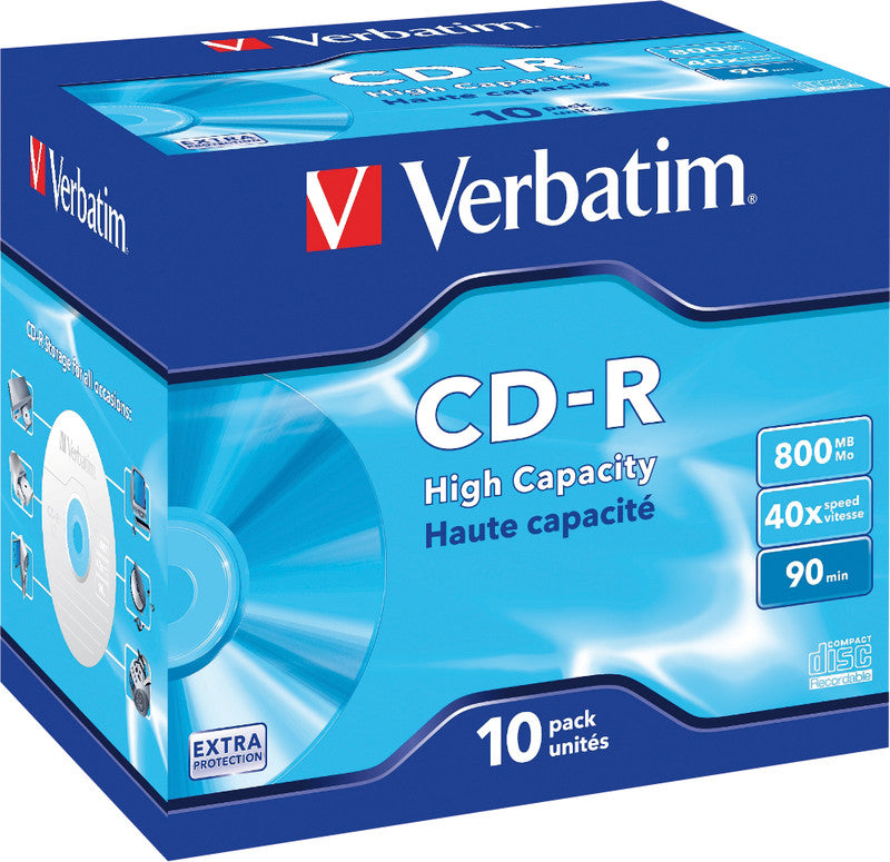 Verbatim CD-R 800 MB/90 Min. 40x – 10 Stück