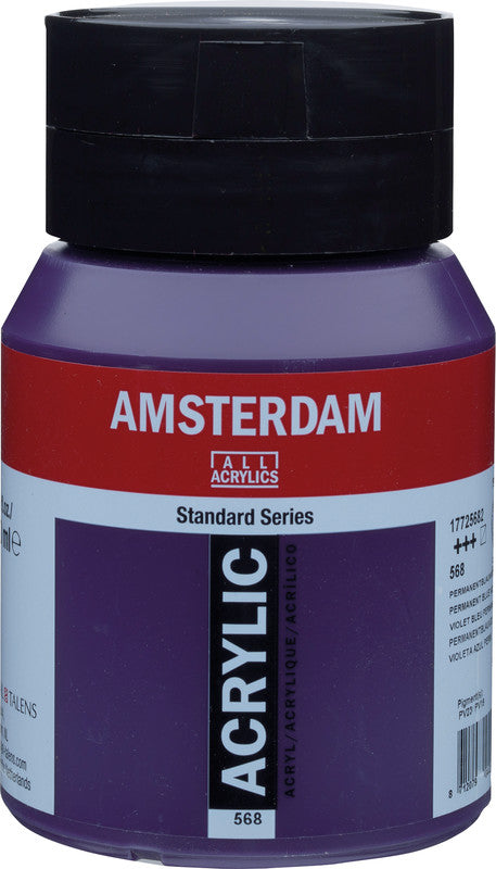 Royal Talens Amsterdam – Acrylic Standard – Acrylfarbe – Permanentblauviolett, 500 ml