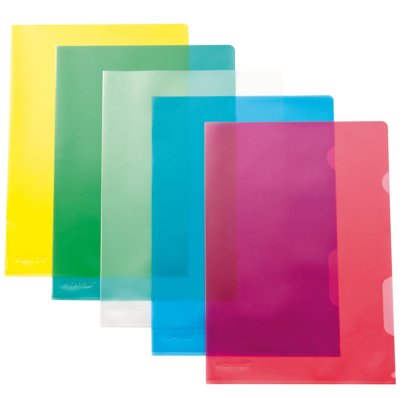 Connect Sichtmappe A4 – farbig sortiert, Kunststoff, 120 µm, 10er-Pack