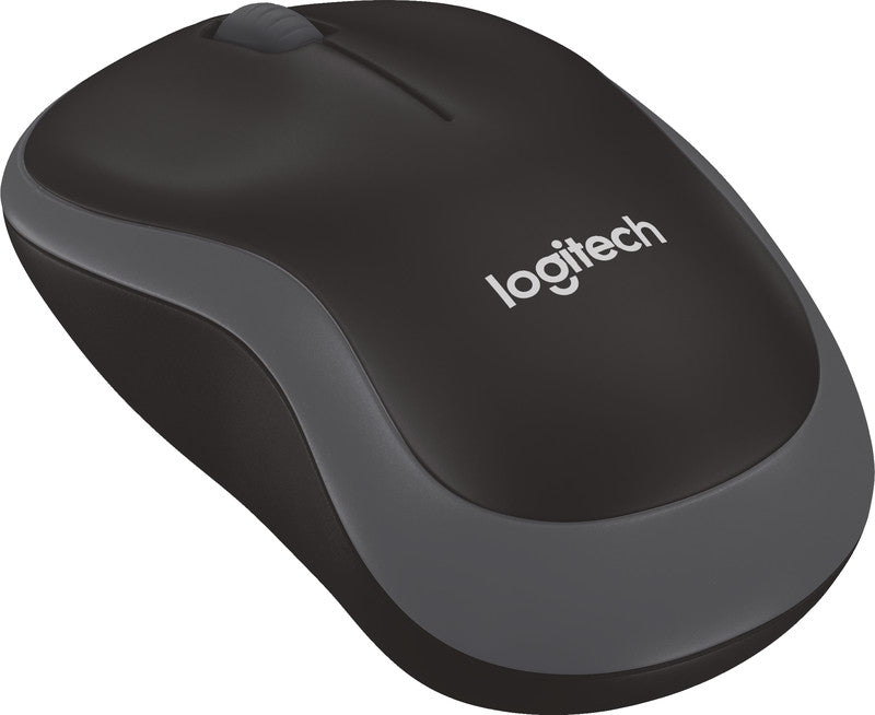 Logitech M185 Maus – kabellos, Bluetooth + 2,4 GHz, Unifying-Empfänger, Grau