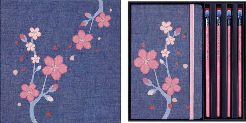 Moleskine Notizbuch Limited Edition Sakura, sortiert, Leimbindung, Hardcover, 176 Seiten, 100 g/m² – blau
