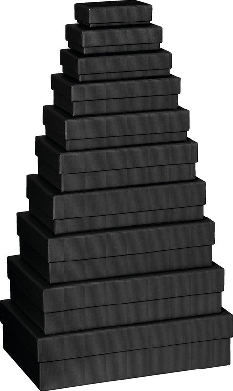 Stewo Geschenkbox Everyday One Colour – schwarz – Strukturprägung, FSC-zertifiziert – sortierte Masse