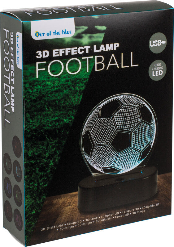 Out oft the blue Out of the Blue 3D-Lampe Fussball – USB, 13,0×17,0 cm – Mehrfarbig