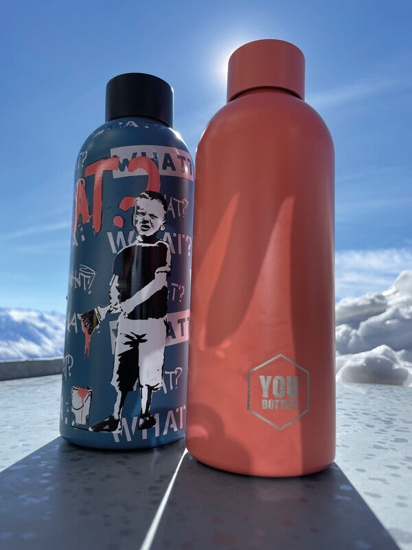 Youbottles Trinkflasche – 5 dl – Edelstahl, isoliert, Schraubverschluss – Banksy WHAT?