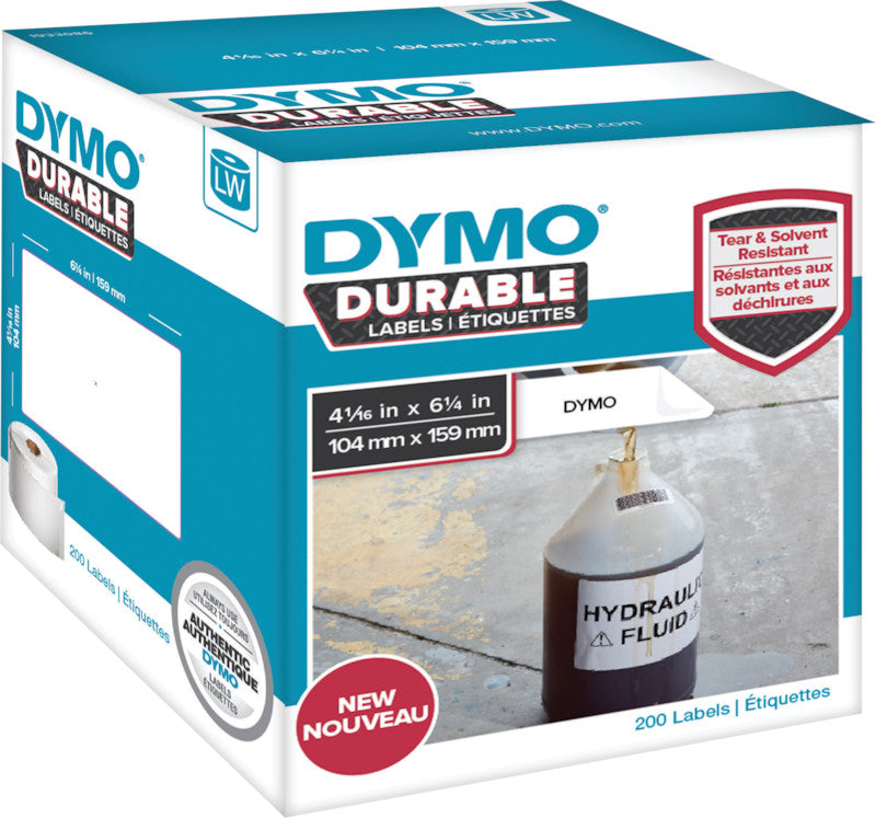 DYMO Etiketten, 104 mm × 159 mm, weiss, Kunststoff, permanent, für LabelWriter 4XL und LabelWriter 450 Serie